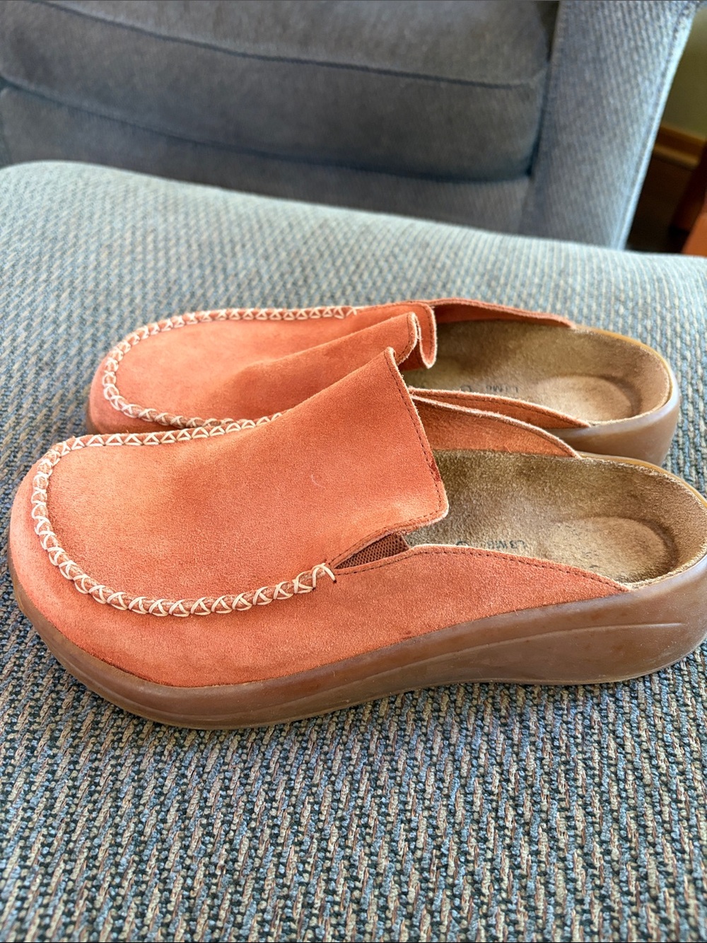 Birkenstock Tatami Soft Peach/Coral Suede Leather Clogs Size 39 - Picture 2 of 9